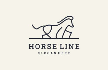 Vector linear icon and logo horse design element  horse vector .
