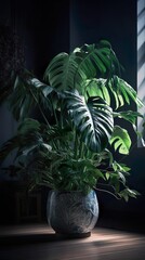 Plant on dark background