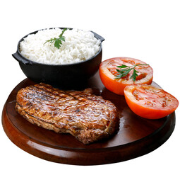 Rice, tomato and steak