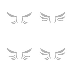 Obraz premium wings icon on a white background, vector illustration