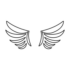 wings icon on a white background, vector illustration