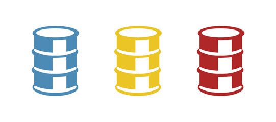 metal red barrel icon, vector illustration