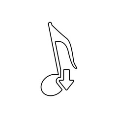 musical note icon, melody decline concept, vector illustration