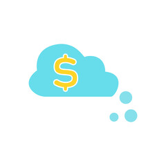 money cloud icon, vector illustration