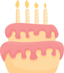 Gender party cake icon cartoon vector. Reveal love. Happy element