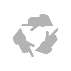 hand icon, rotary concept, vector illustration