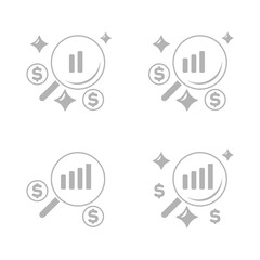 business icon, money, profit growth concept, vector illustration