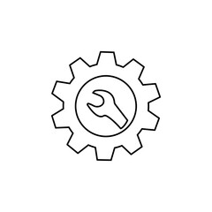 mechanic icon, gear, keys, vector illustration