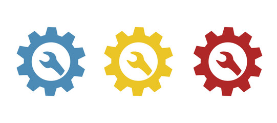 mechanic icon, gear, keys, vector illustration