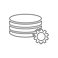 stack of coins and gears icon, vector illustration
