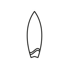 Surfboard icon. Vector. Line style.