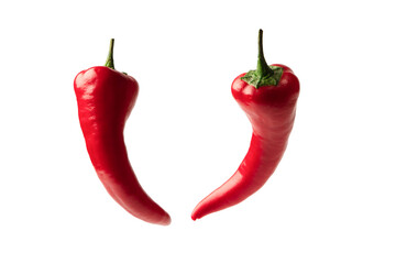 Red hot chili pepper isolated on a white background.
