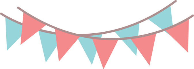 Fototapeta premium Gender party flags icon cartoon vector. Baby shower. Child newborn
