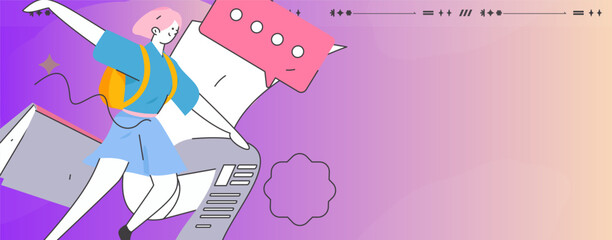 Quiet reading character flat vector concept operation hand drawn illustration
