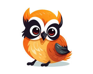 Cute cartoon owl. Vector illustration isolated on a white background.
