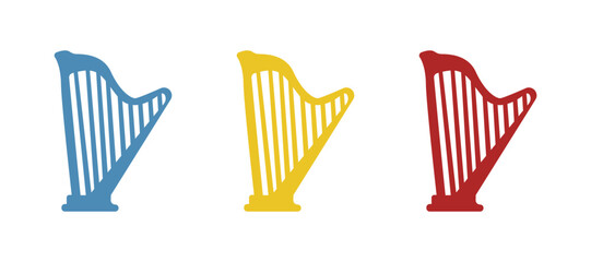 harp icon on a white background, vector illustration