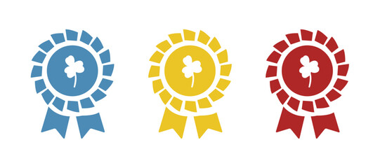 medal icon, clover on a white background, vector illustration