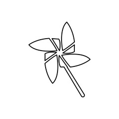 paper windmill icon on a white background, vector illustration