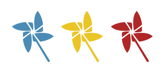 paper windmill icon on a white background, vector illustration © АНДРЕЙ Морозюк