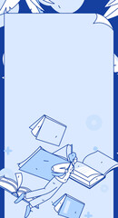 Quiet reading character flat vector concept operation hand drawn illustration
