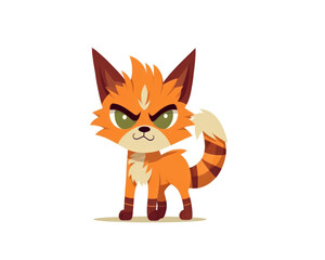 Cute cartoon fox. Vector illustration isolated on a white background.