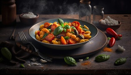 pasta gnocchi with mussels tomato sauce