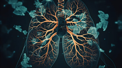 Beauty of the Lungs in Digital Art. Generative AI