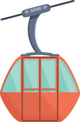 Red ski lift icon cartoon vector. Winter snow. Mountain resort © nsit0108