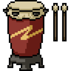 pixel art old wood drum