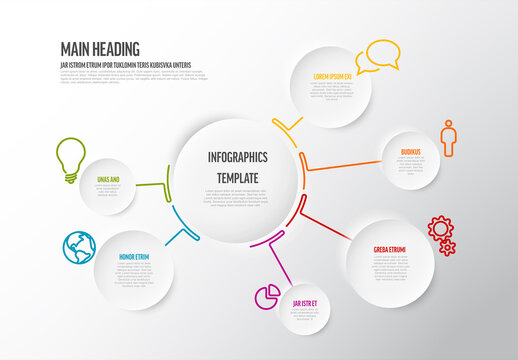 Infographic circle template with smaller circle elements
