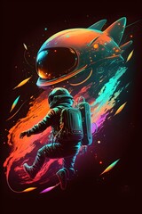 Fototapeta na wymiar astronaut and science fiction. Posters and backgrounds about the space and the universe