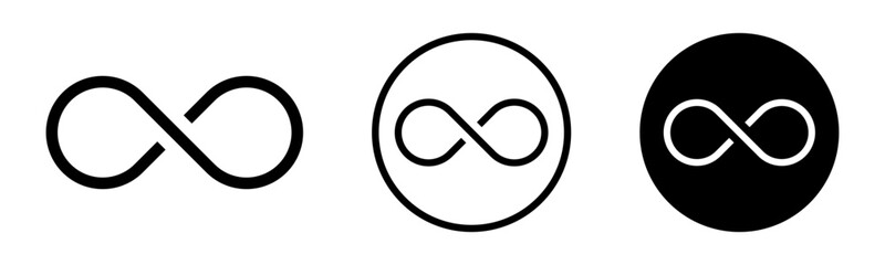 Vector illustration infinity. Isolate symbol of limitless. Icon set of eternity.