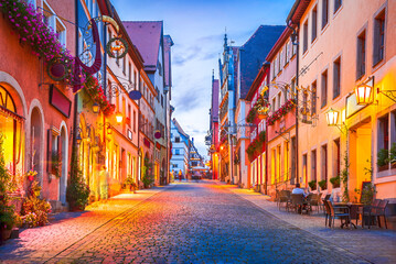 Fototapeta na wymiar Rothenburg ob der Tauber, Germany. Historical city in Bavaria, Romantic Road route.