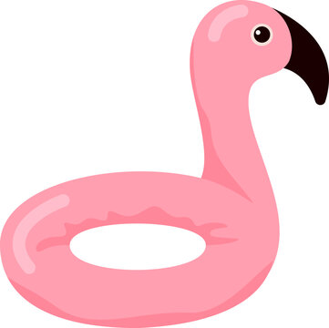 recommend clip art: Pink flamingo inflatable pool ring