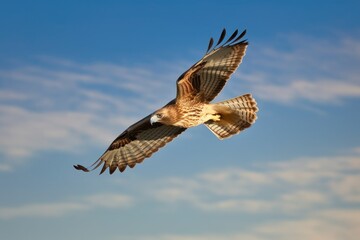 Obraz premium Eagle bird flies in the sky. Generative AI