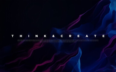 Premium neon light dark abstract colorful paint background with vibrant colors and flowing graphic elements. Modern luxury wallpaper for poster, banner, website, flyer, presentation etc. Vector EPS