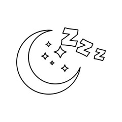 icon of the moon, sleep, vector illustration