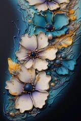 Floral and flower alcohol ink texture, made with genertaive ai