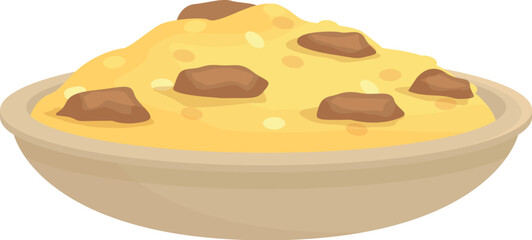 Pilaf lunch icon cartoon vector. Dish food. Arabic cooking