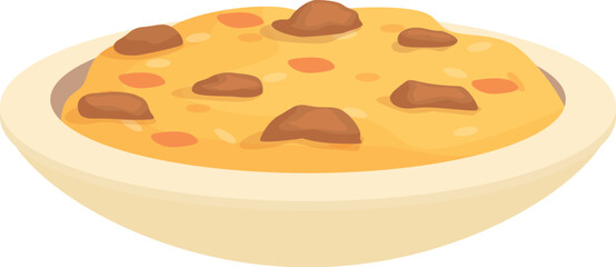 Healthy pilaf icon cartoon vector. Rice food. Asian cooking