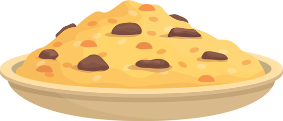 Traditional pilaf icon cartoon vector. Dish food. Arabic fried