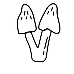 mushroom vegetable outline