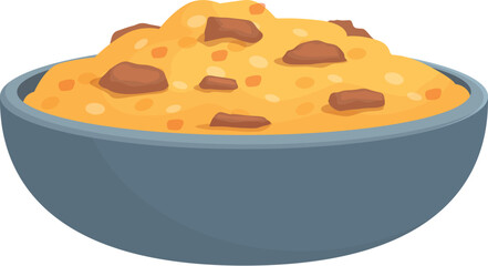 Tasty pilaf icon cartoon vector. Rice food. Traditional meal
