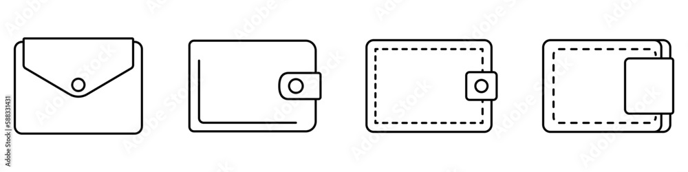 Canvas Prints wallet icon. set of black linear icons of wallets on white background. wallets logo design. vector i