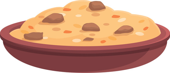 Restaurant pilaf icon cartoon vector. Rice dish. Food cuisine