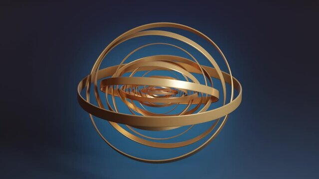 Concentric rings turning on themselves. Satisfying video. Looped 3d animation.