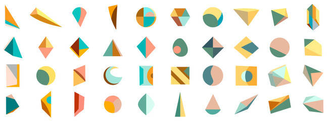 Memphis design elements. Abstract geometric shapes set. Vector illustration of geometric shapes