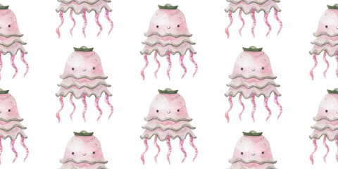 seamless sea pattern. Endless pattern with underwater world, colorful fish seamless pattern. Underwater background. Cute pattern for various products, clothing, textiles, etc