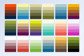Gradient color scheme, Beautiful trend color palette catalogue guide in RGB Hex.