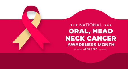 National Oral, Head, and Neck Cancer Awareness Month background or banner design template celebrated in April.